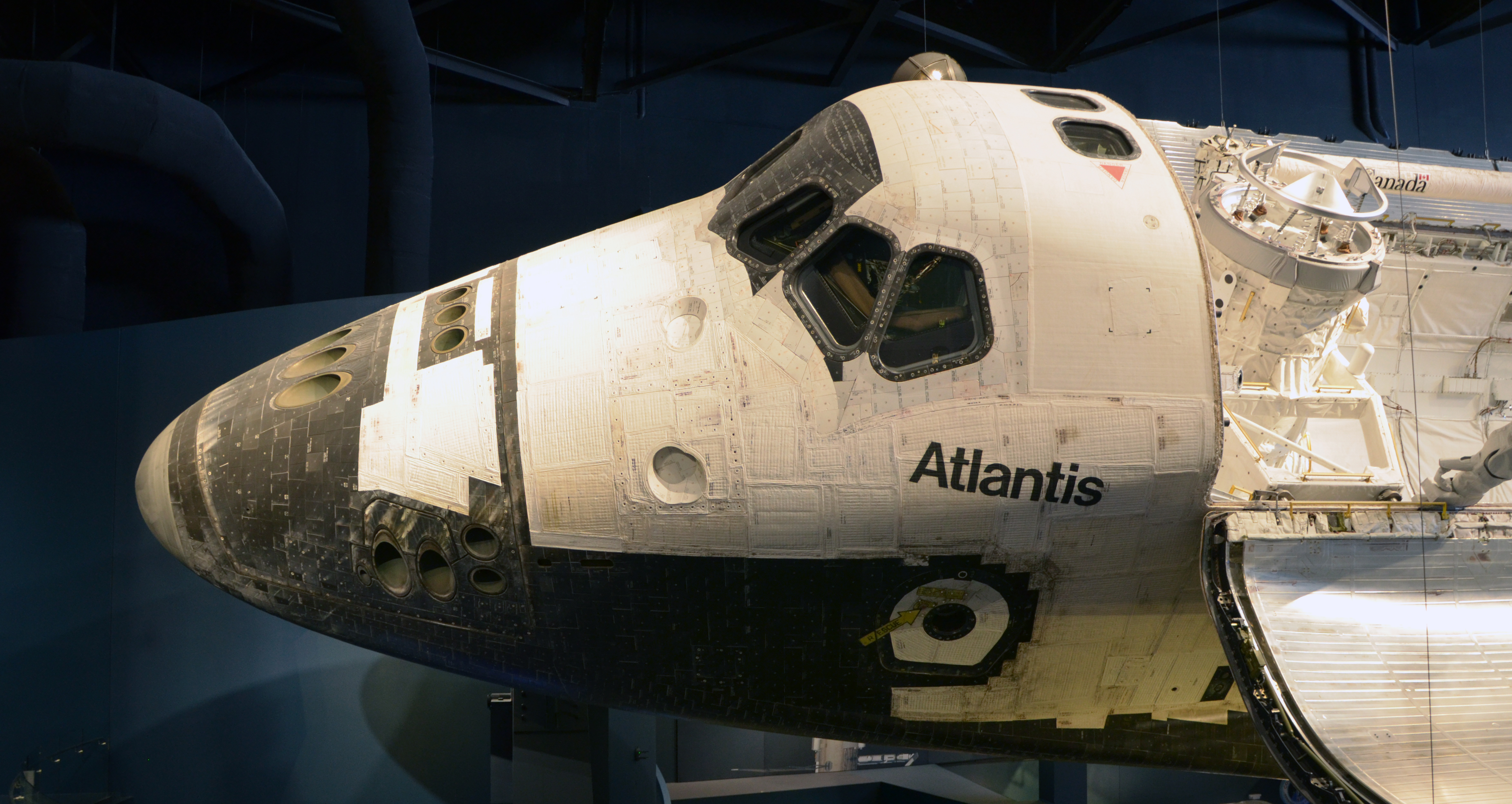 The Space Shuttle Atlantis displayed at the Kennedy Space Center Visitor Complex in Merritt Island, Florida (USA).
